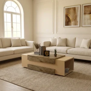 طاولة وسط لون بيج مع خشبي 435