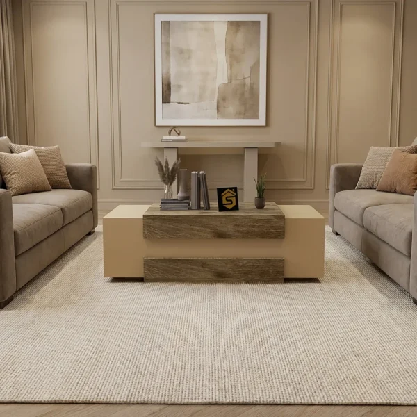 طاولة وسط لون بيج مع خشبي 435