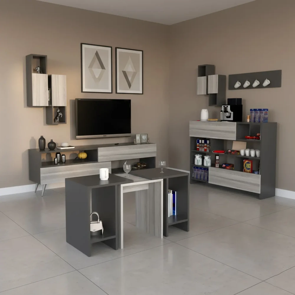 طقم طاولات رمادي درجتين 223