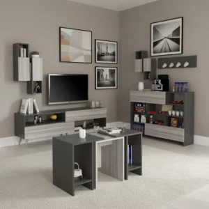 طقم طاولات رمادي درجتين 223