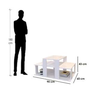طاولة مودرن لون أبيض 440 - الصورة 4