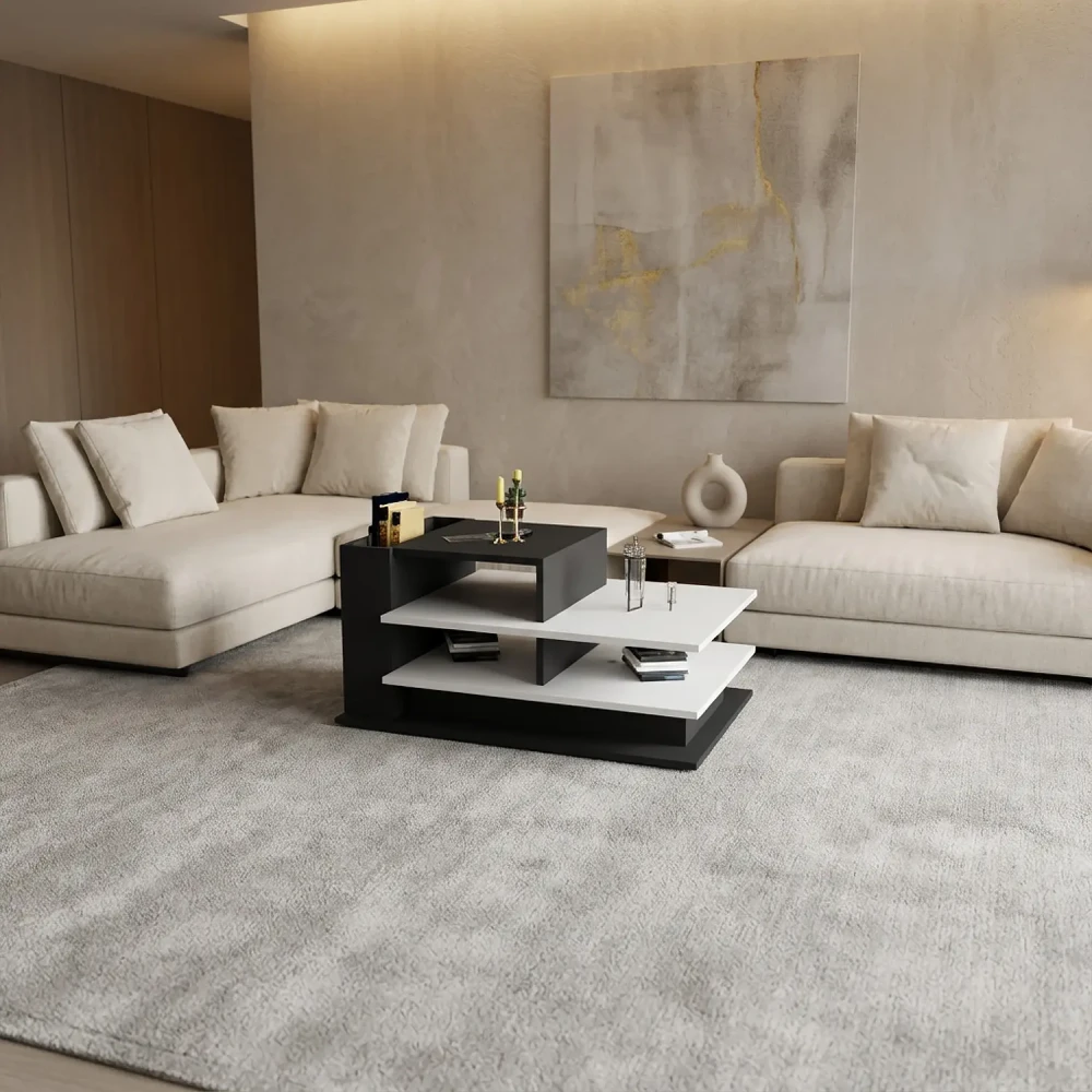 طاولة مودرن لون أبيض مع رمادي 437