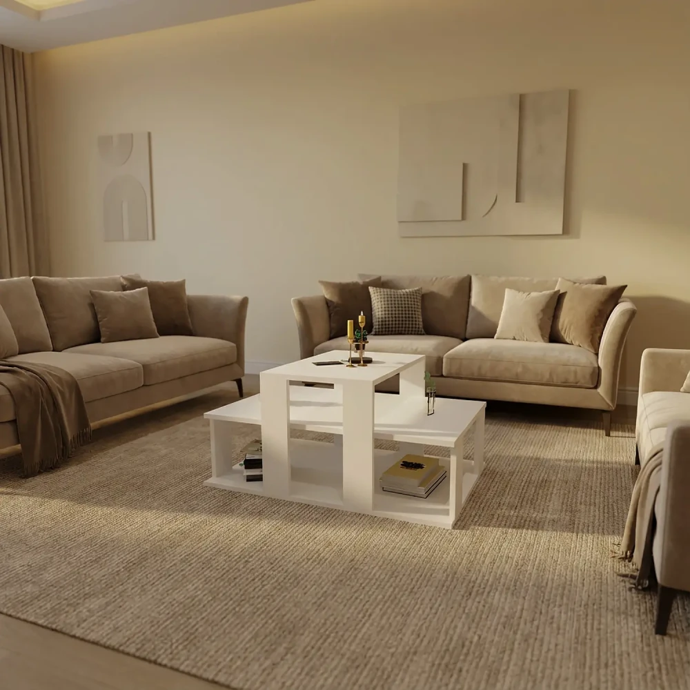 طاولة وسط مودرن لون أبيض 0242