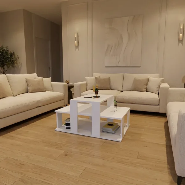 طاولة وسط مودرن لون أبيض 0242