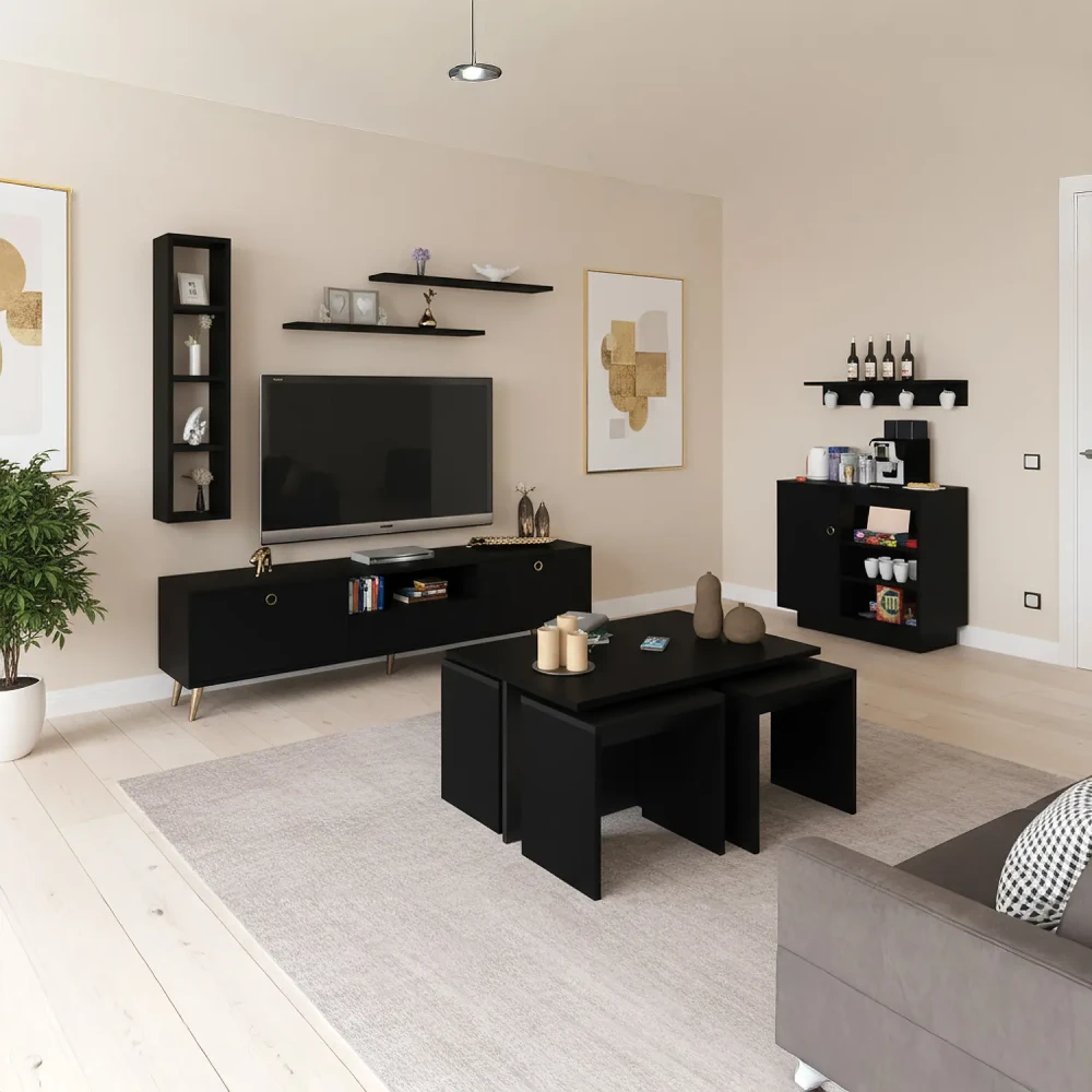 طقم طاولات مودرن لون أسود 235