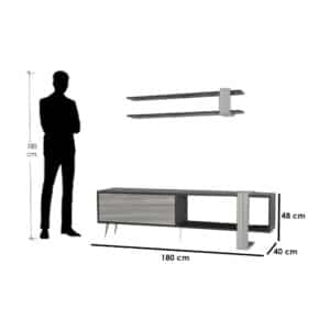 ⁦طقم طاولات لون رمادي درجتين 234⁩ - الصورة ⁦3⁩