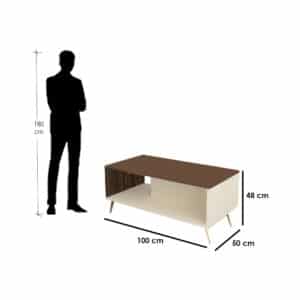 ⁦طقم طاولات عصري لون بيج مع بني 222⁩ - الصورة ⁦9⁩