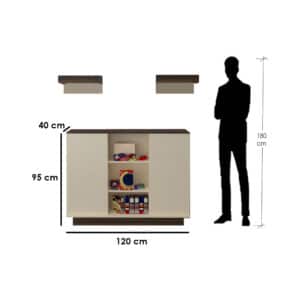 ⁦طقم طاولات عصري لون بيج مع بني 222⁩ - الصورة ⁦7⁩