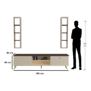 ⁦طقم طاولات عصري لون بيج مع بني 222⁩ - الصورة ⁦4⁩