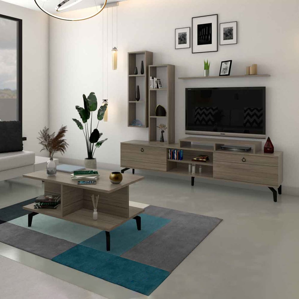 طقم طاولات مودرن لون خشبي 238