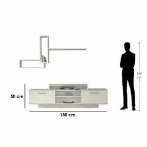 طاولة تلفاز لون أبيض مودرن 151 - الصورة 3