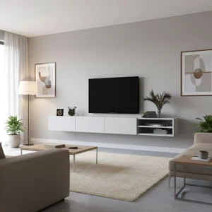 طاولة شاشة معلقة لون أبيض 115