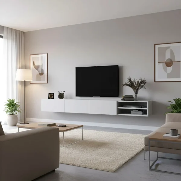 طاولة شاشة معلقة لون أبيض 115