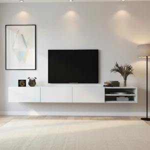 طاولة شاشة معلقة لون أبيض 115