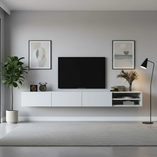 طاولة شاشة معلقة لون أبيض 115