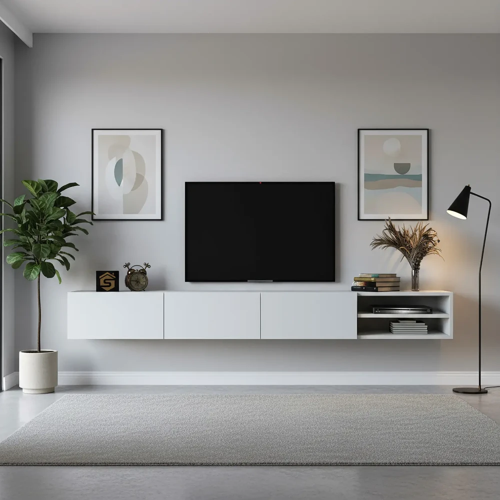 طاولة شاشة معلقة لون أبيض 115