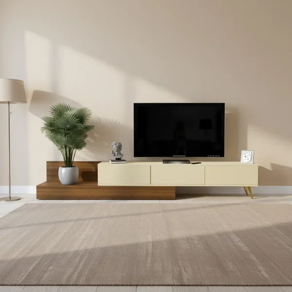 طقم طاولات عصري لون بيج مع بني 240