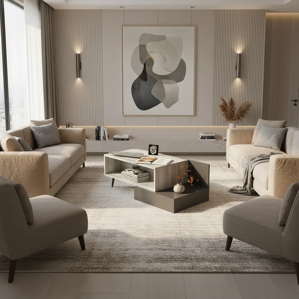 طقم طاولات عصري لون رمادي درجتين 239