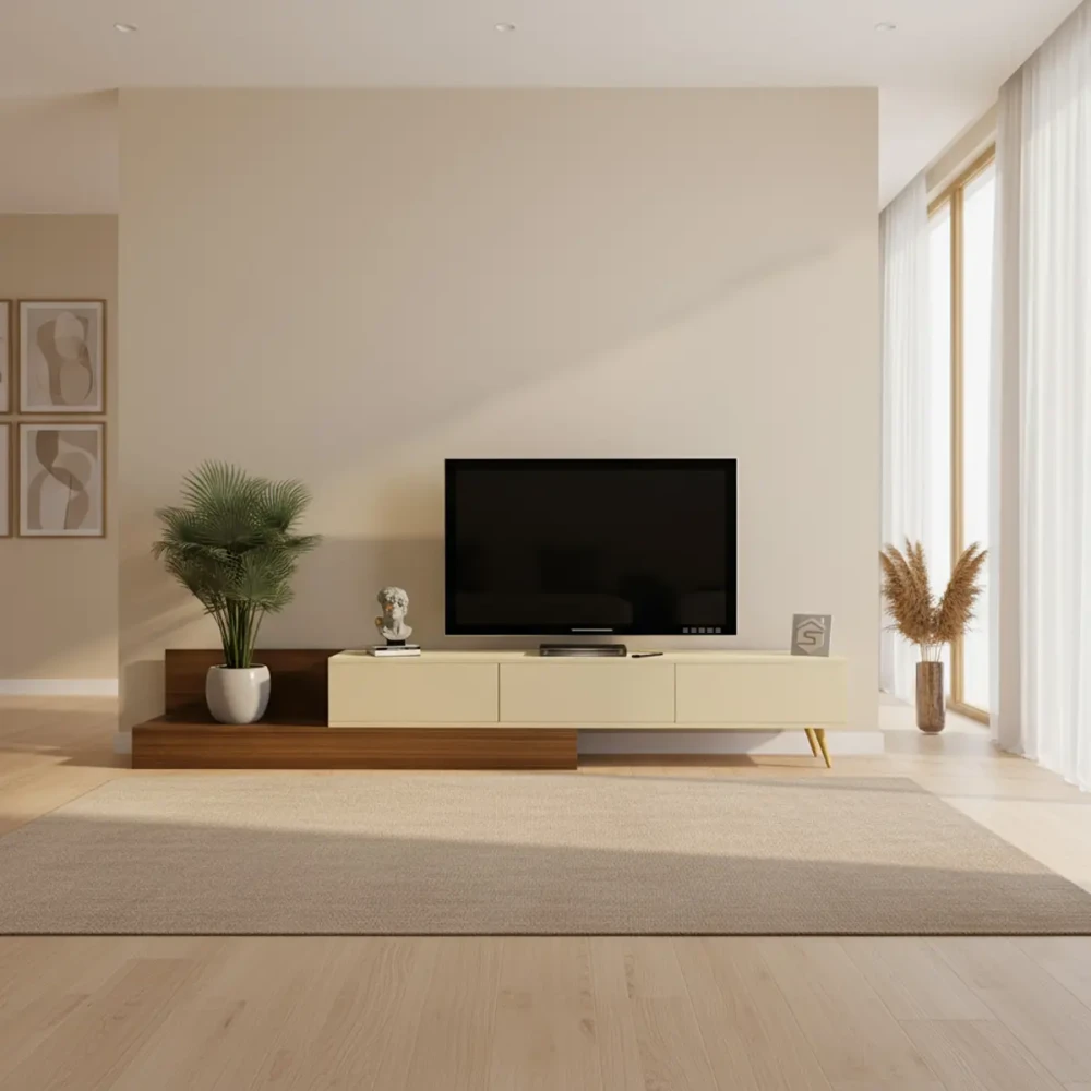 طاولة بلازما لون بيج مع بني 01