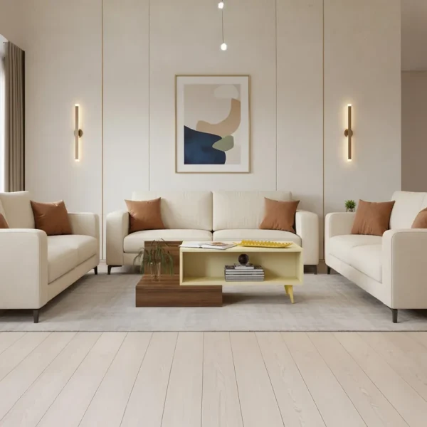 طاولة وسط عصريه لون بيج مع بني 444