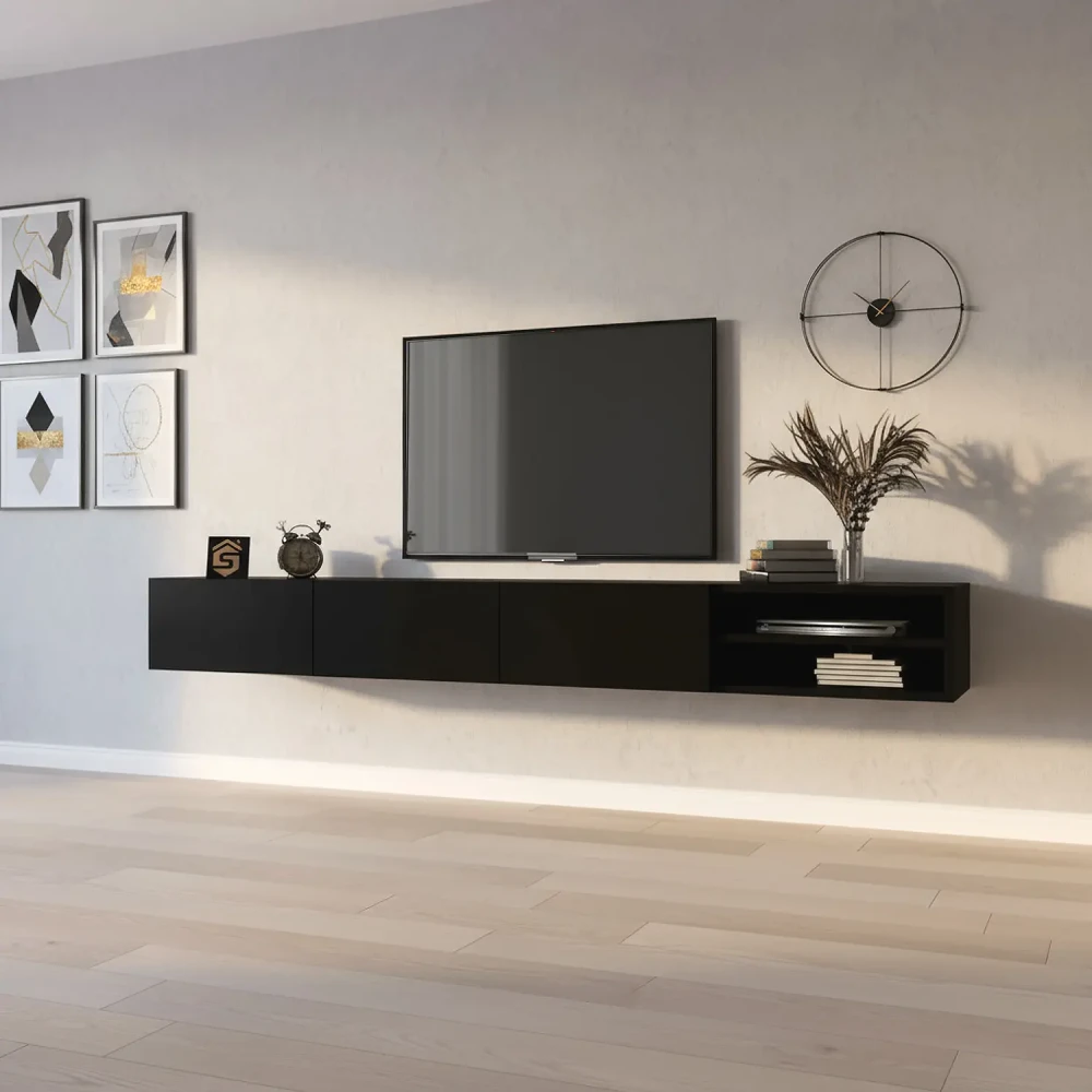 طاولة بلازما معلقة لون أسود 04