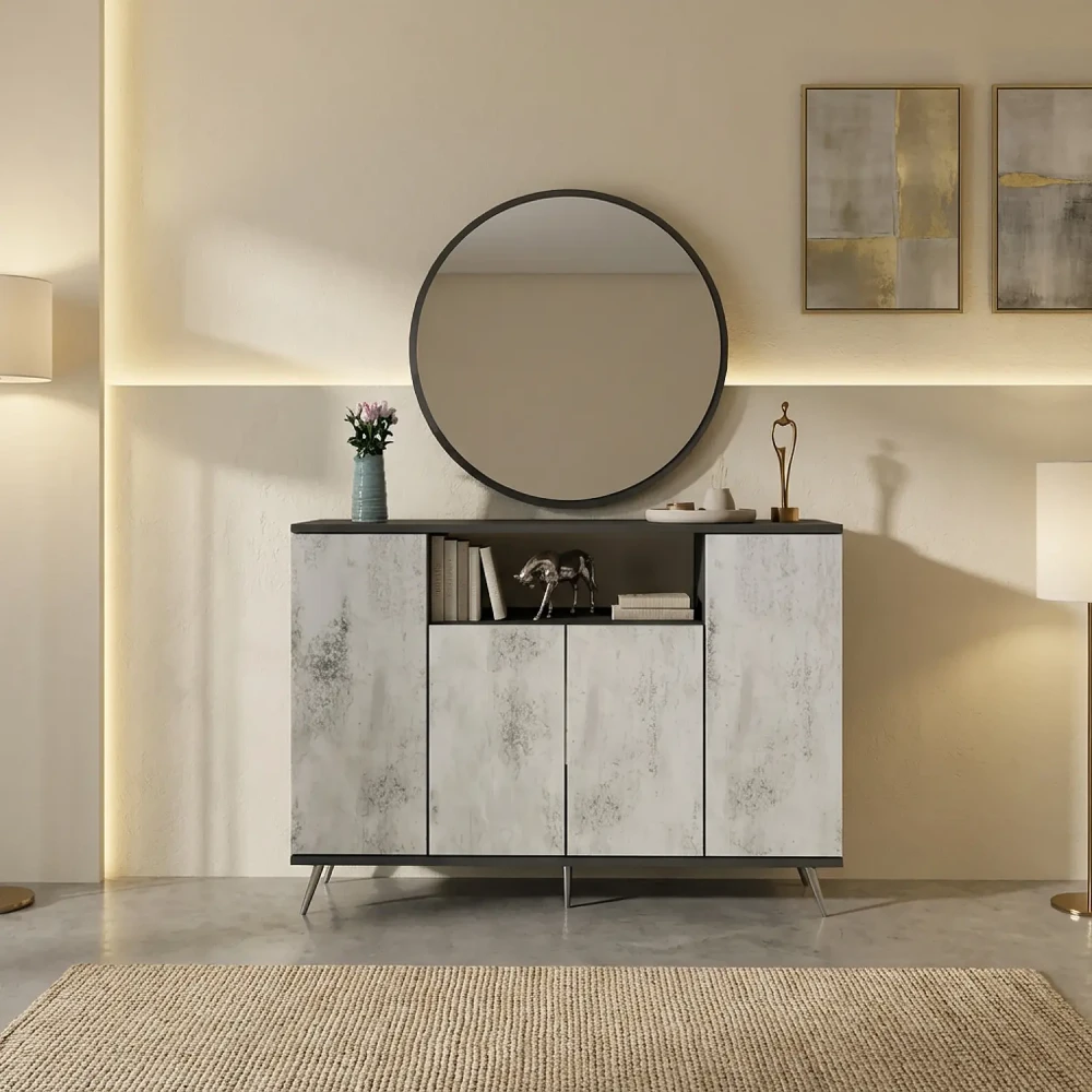 مدخل وخزانة مودرن رمادي درجتين 805