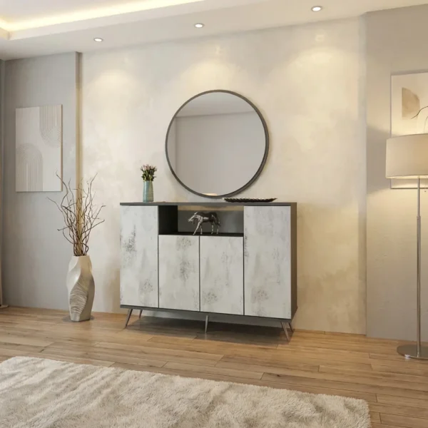 مدخل وخزانة مودرن رمادي درجتين 805