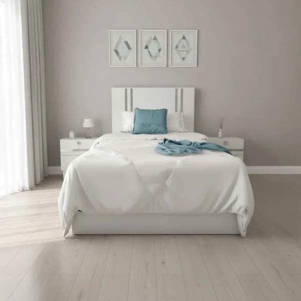 سرير نوم فردى مودرن لون أبيض 094