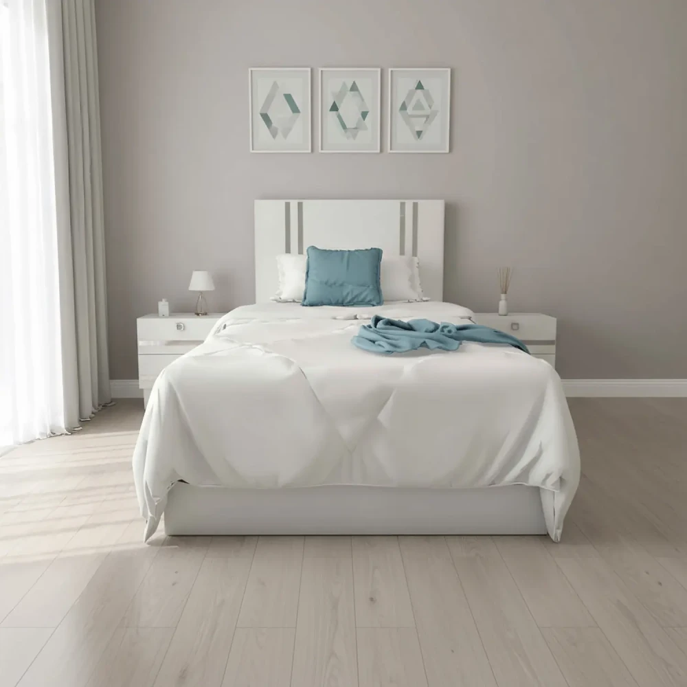 سرير نوم فردى مودرن لون أبيض 094