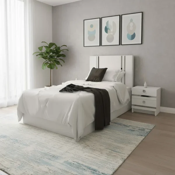 سرير نوم فردى مودرن لون أبيض 094