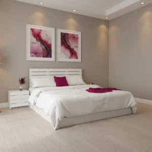 سرير نوم مودرن لون أبيض 092