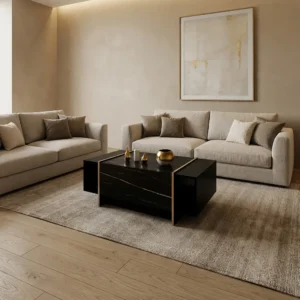 طقم طاولات مودرن اسود رخامي مع ذهبي 242