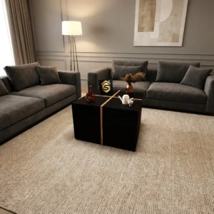 4 طاولات خدمة مودرن لون أسود مع بني 450