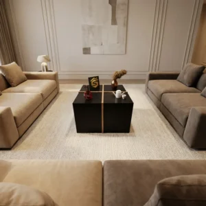 4 طاولات خدمة مودرن لون أسود مع بني 450