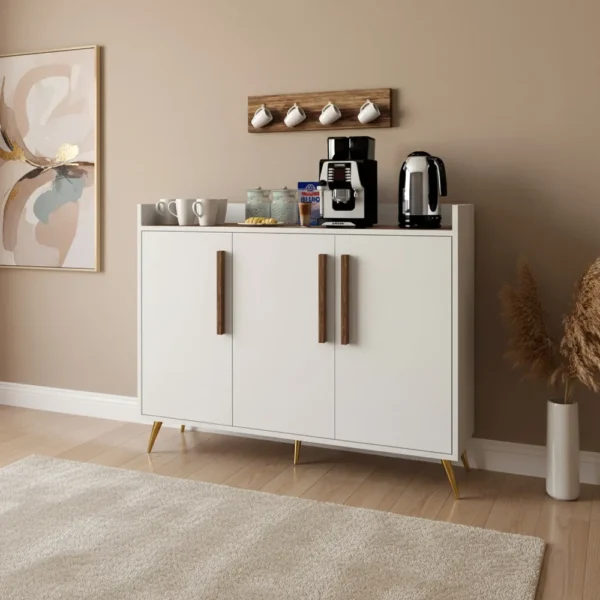 ركن قهوة تصميم تركي أبيض مع بني 326