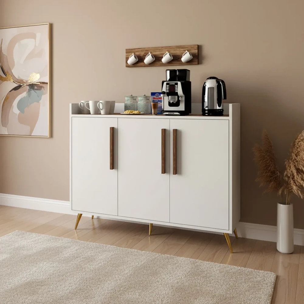 ركن قهوة تصميم تركي أبيض مع بني 326