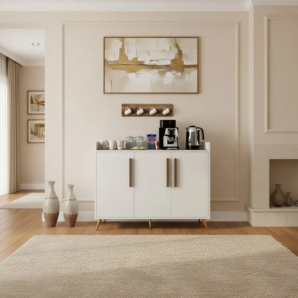 ركن قهوة تصميم تركي أبيض مع بني 326