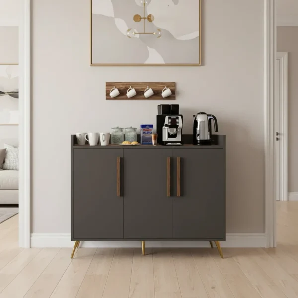 طقم طاولات ديزاين تركي رمادي مع بني 243