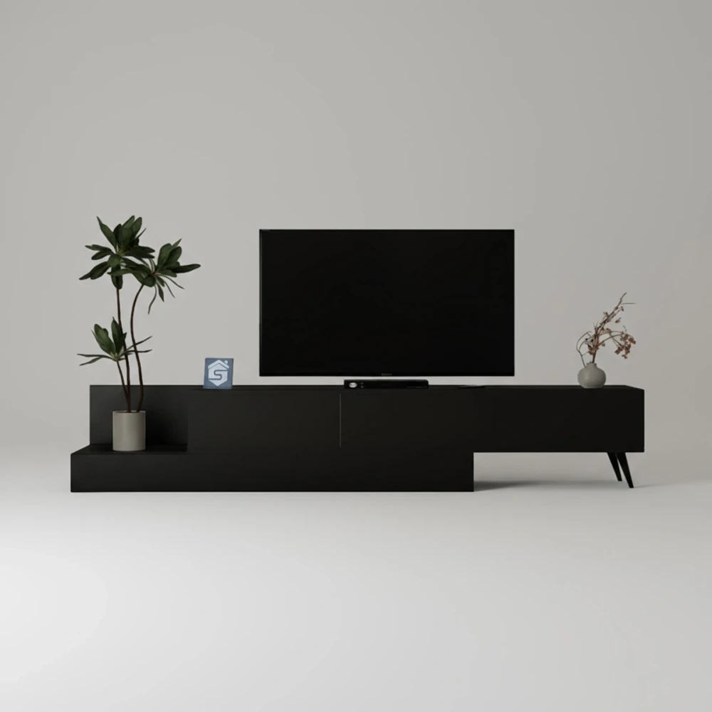 طاولة شاشة قابلة للتمديد لون أسود