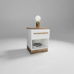 سرير نوم ديزاين تركي لون أبيض و بني 097