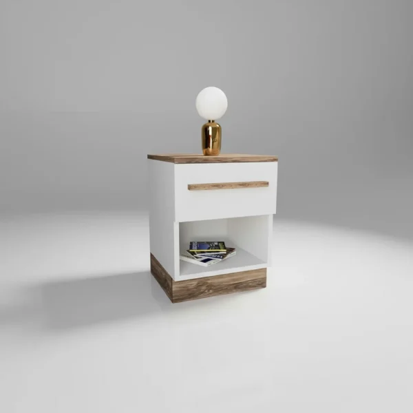 سرير نوم ديزاين تركي لون أبيض و بني 097