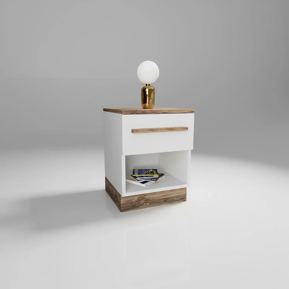 سرير نوم ديزاين تركي لون أبيض و بني 097