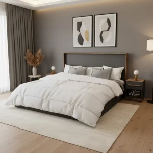 سرير نوم ديزاين تركي لون رمادي و بني 098