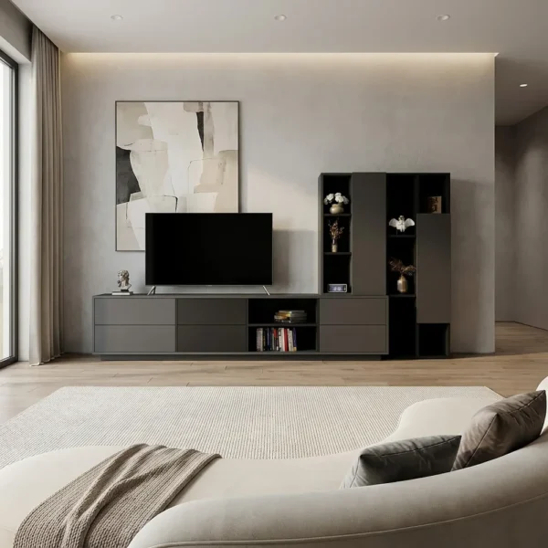 طقم طاولات متكامل لون رمادي مع أسود 245