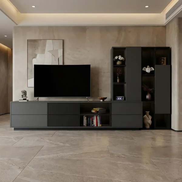 طقم طاولات متكامل لون رمادي مع أسود 245