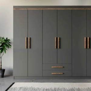 غرفة نوم كاملة لون رمادي و بني 099