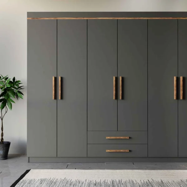 غرفة نوم كاملة لون رمادي و بني 099