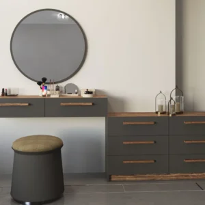 غرفة نوم كاملة لون رمادي و بني 099