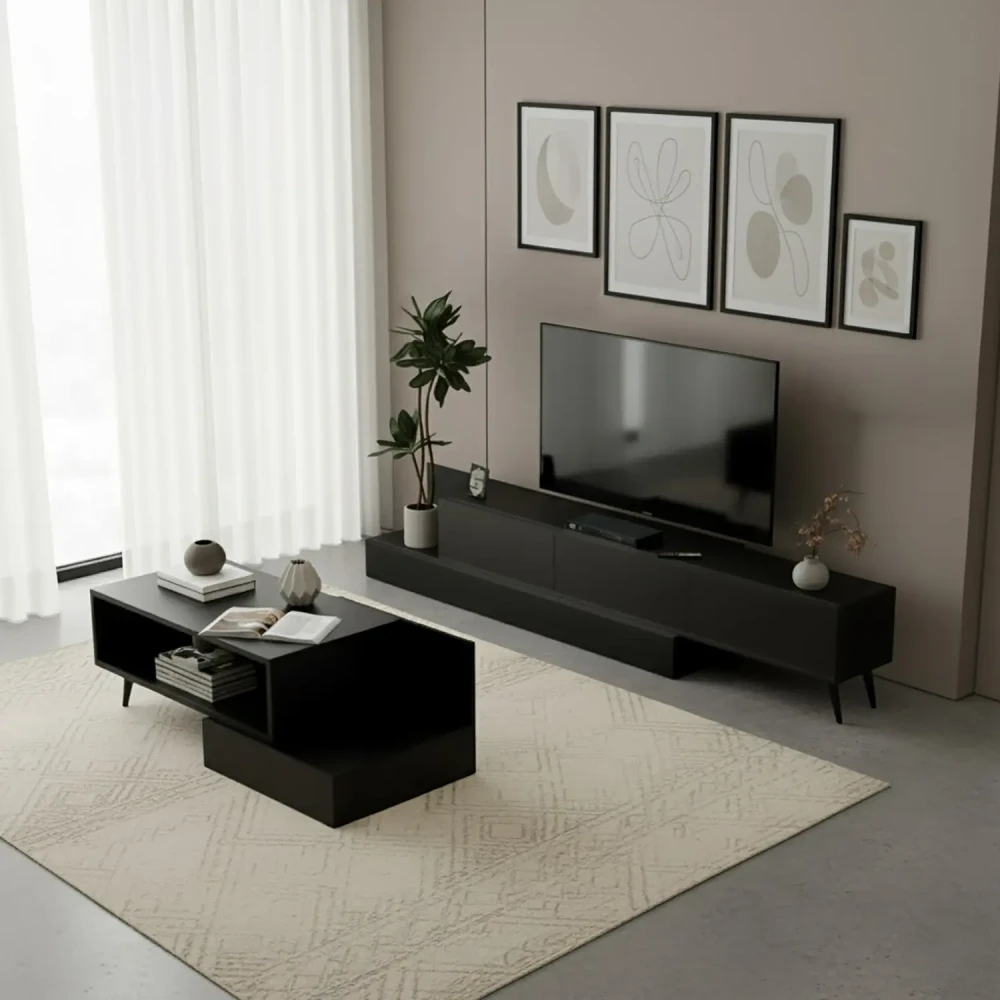 طقم طاولات عصري لون أسود 246