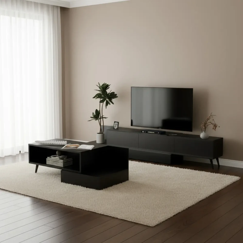 طقم طاولات عصري لون أسود 246